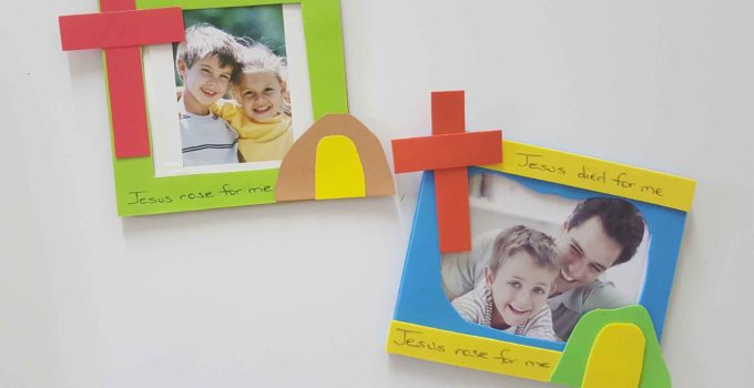 Jesus died and rose for me Easter picture frame craft for Kids – 3 Easy Ways