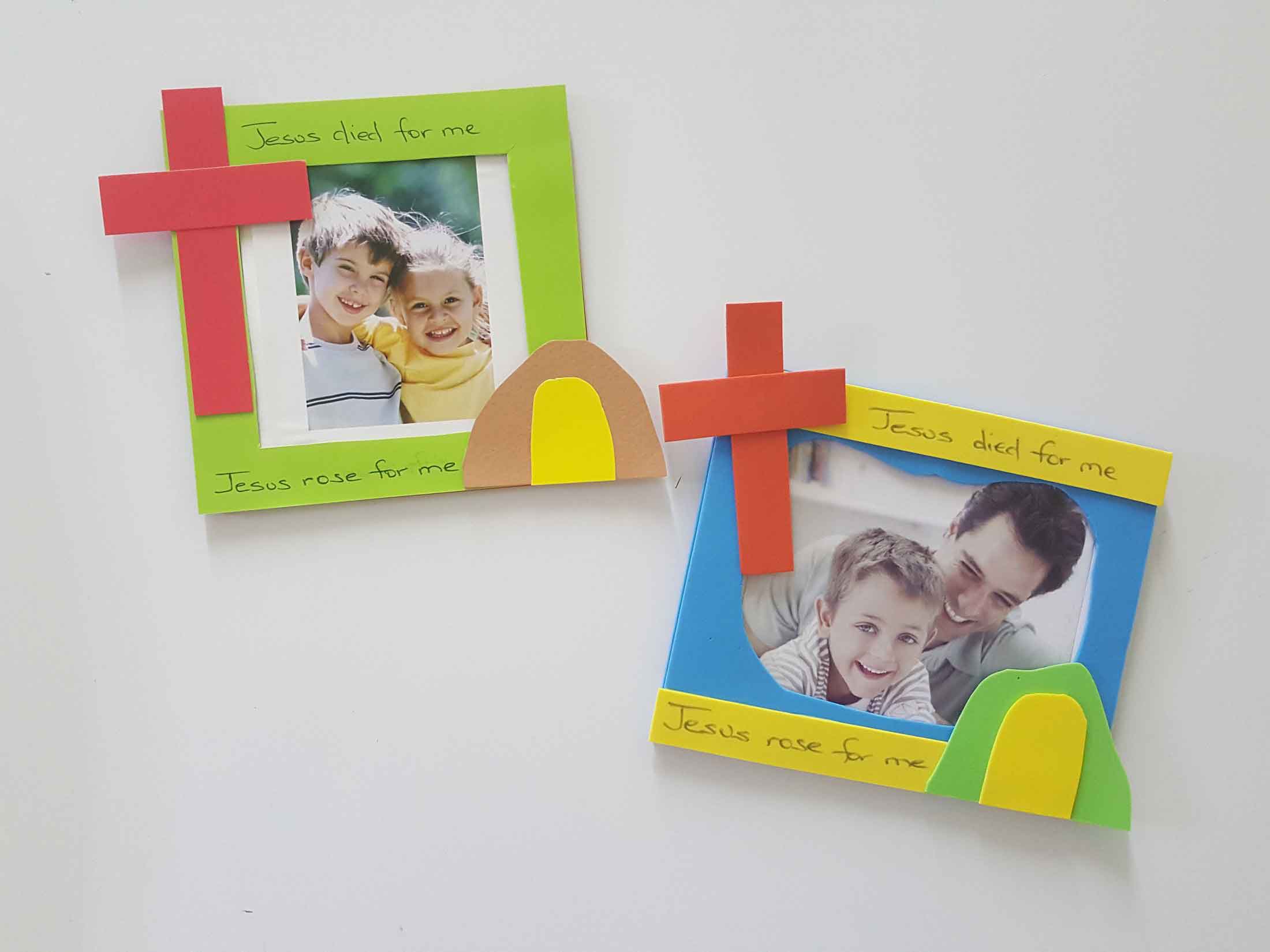 Jesus died and rose for me Easter picture frame craft for Kids – 3 Easy Ways