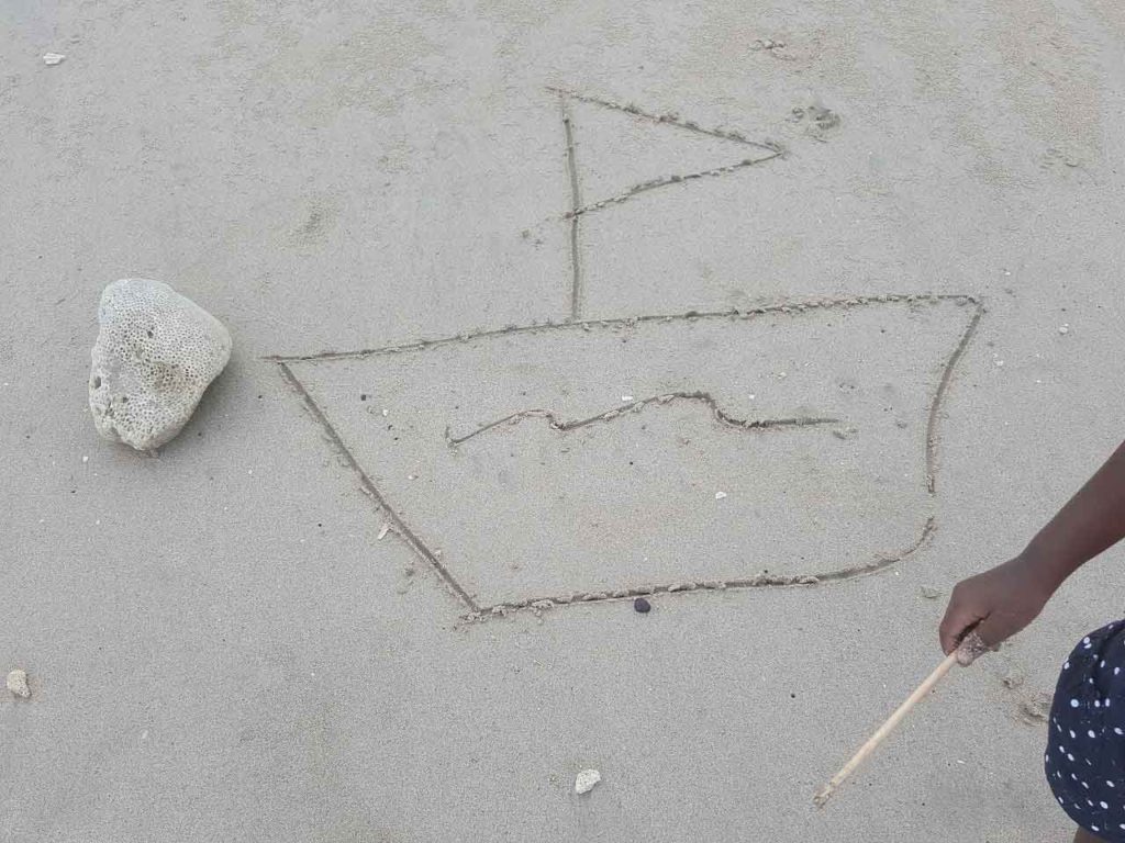 draw on the beach