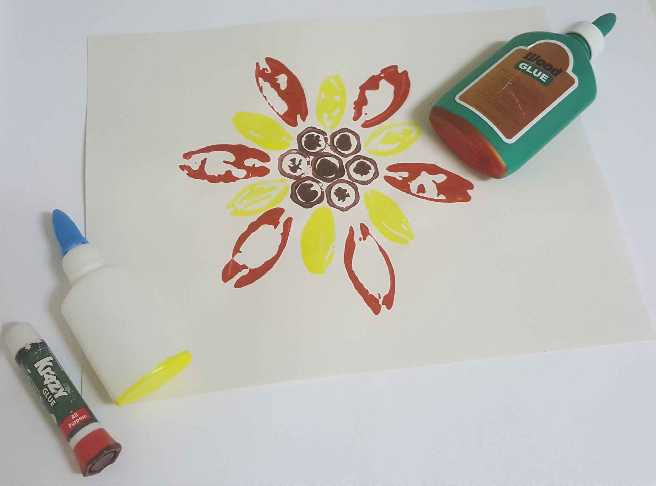 Easy Glue Bottle Printmaking Art For Preschoolers to 7 year-olds